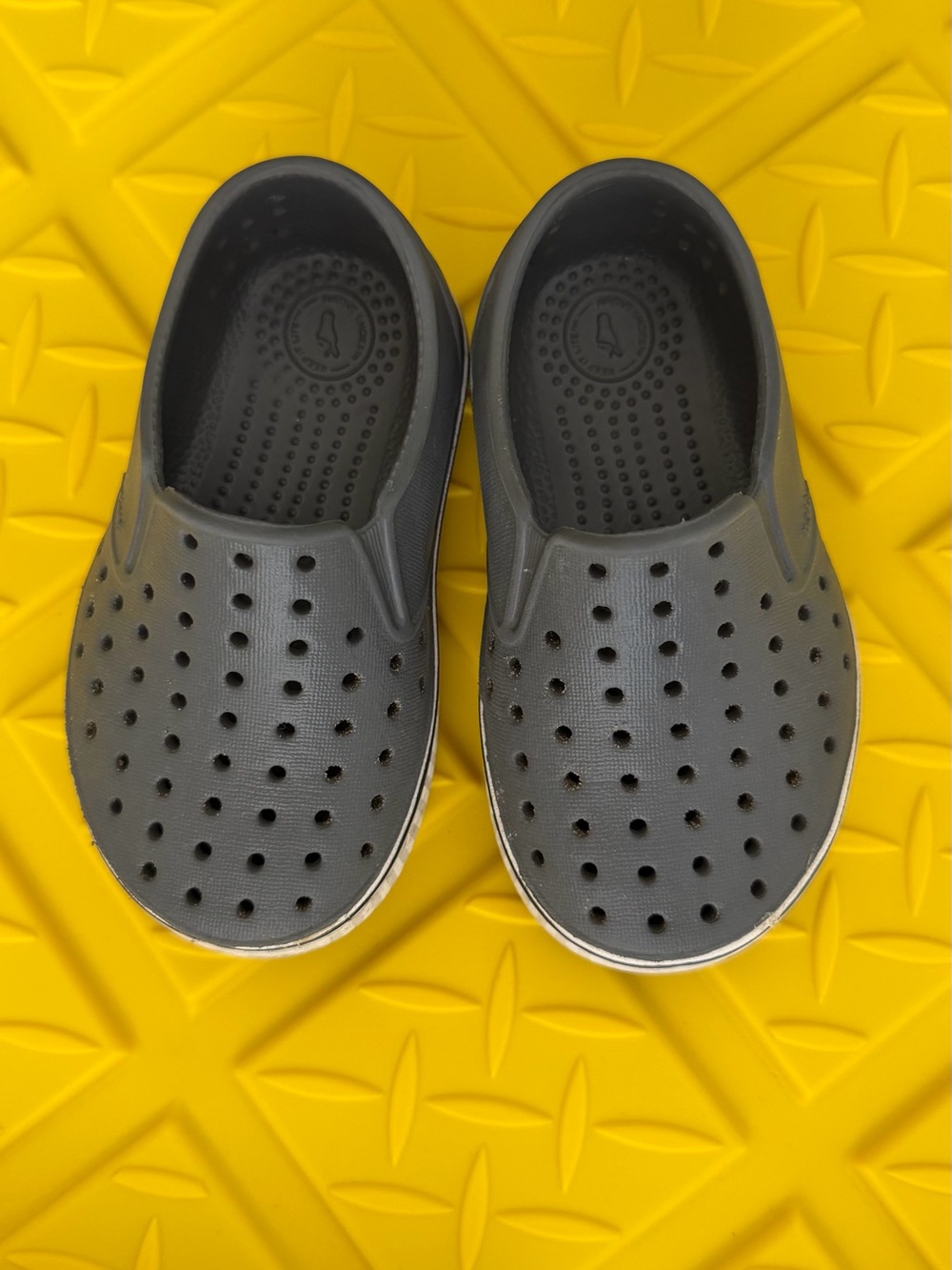 Kids Grey Slip-On Clog Shoes